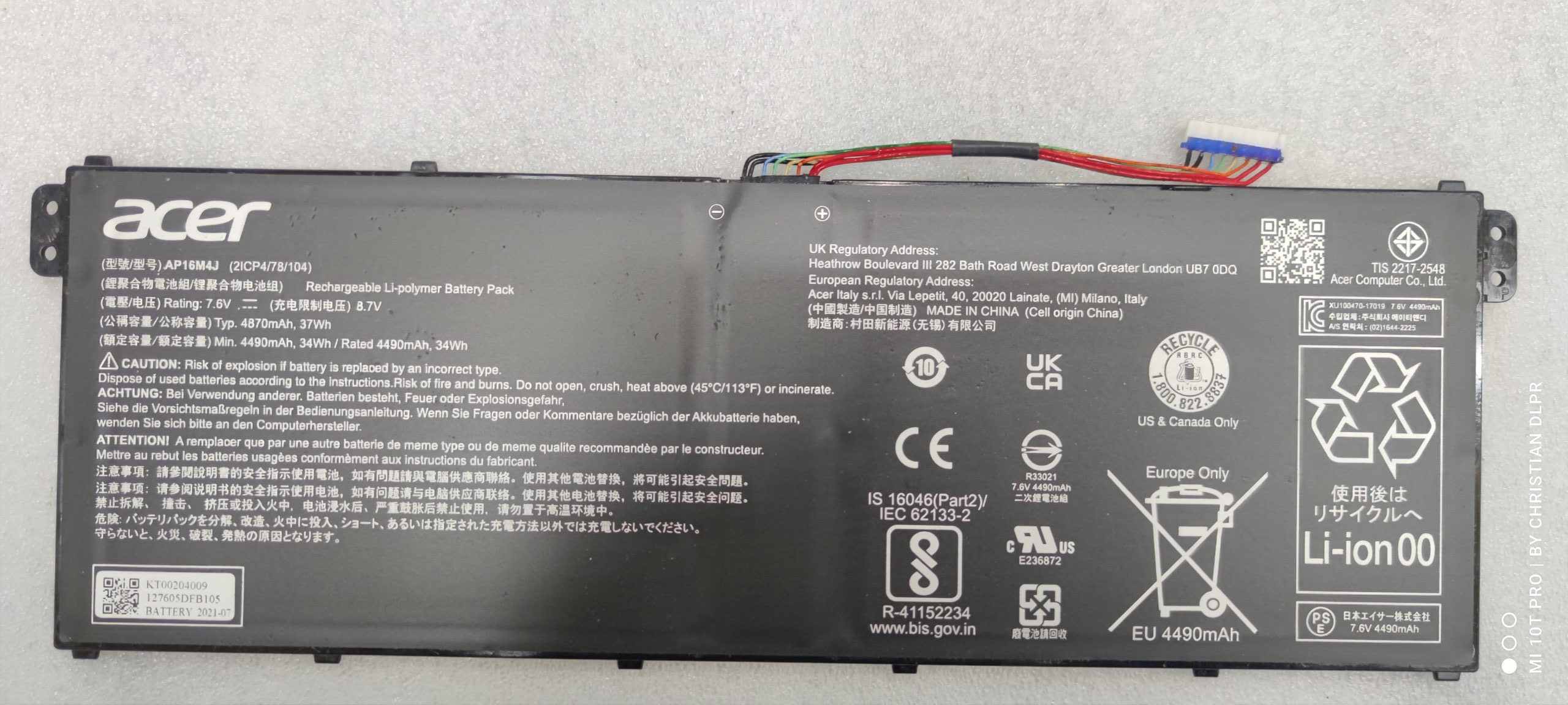 Batería Acer AP16M4J 2ICP4/78/104 – Tu Soporte Tecnologico